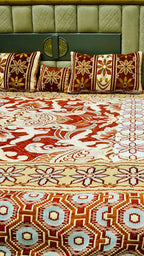 King Size 4pcs Foamy Velvet Bed Sheet