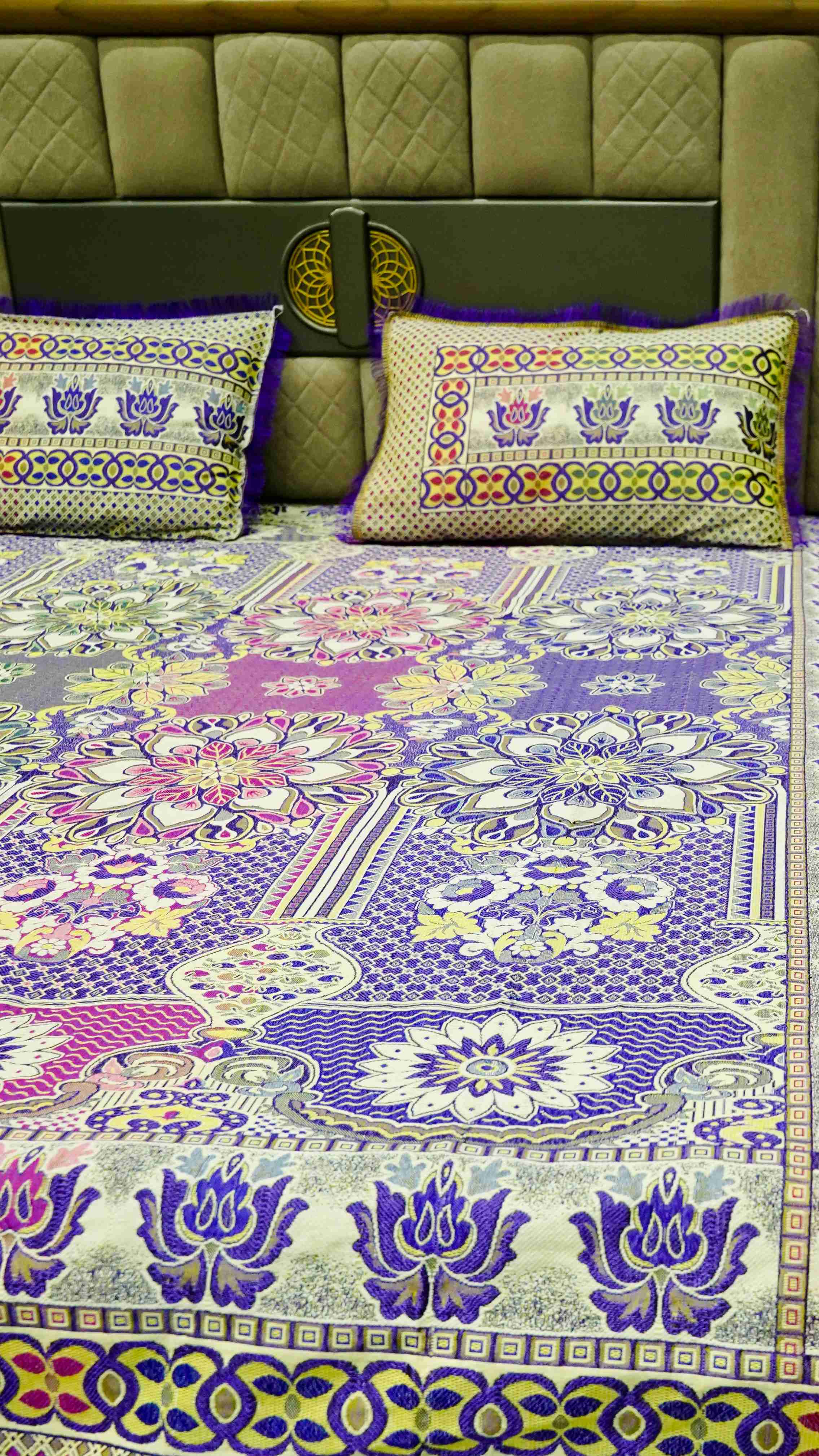 Traditional Multani 3pc Khadar Bed Sheet