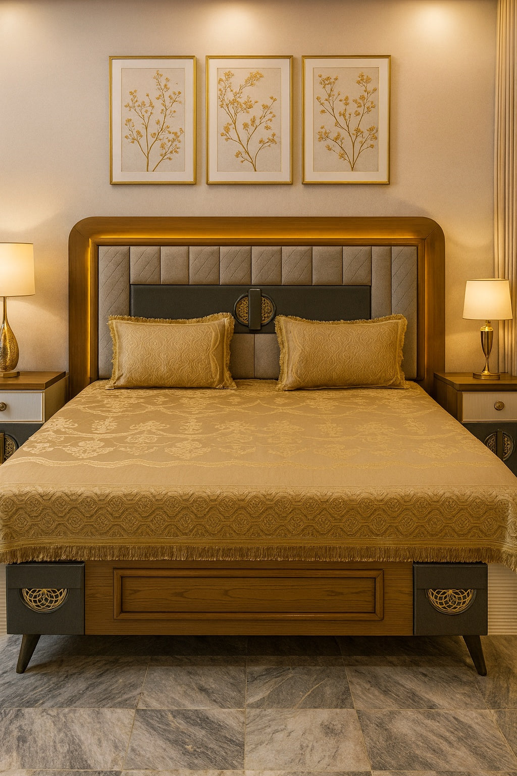 King Size 3pcs Palachi Bed Sheet