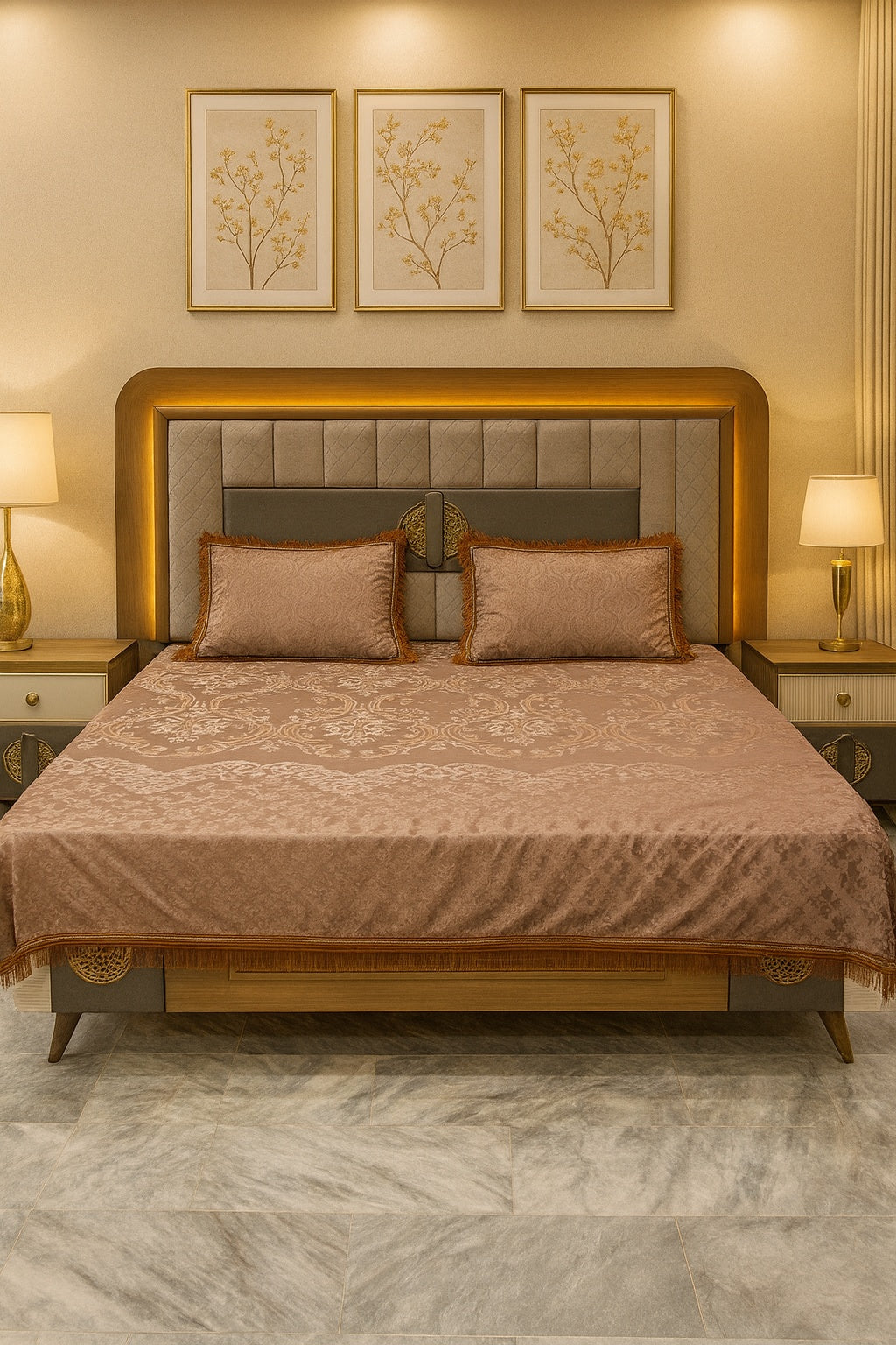 King Size 3pcs Palachi Bed Sheet