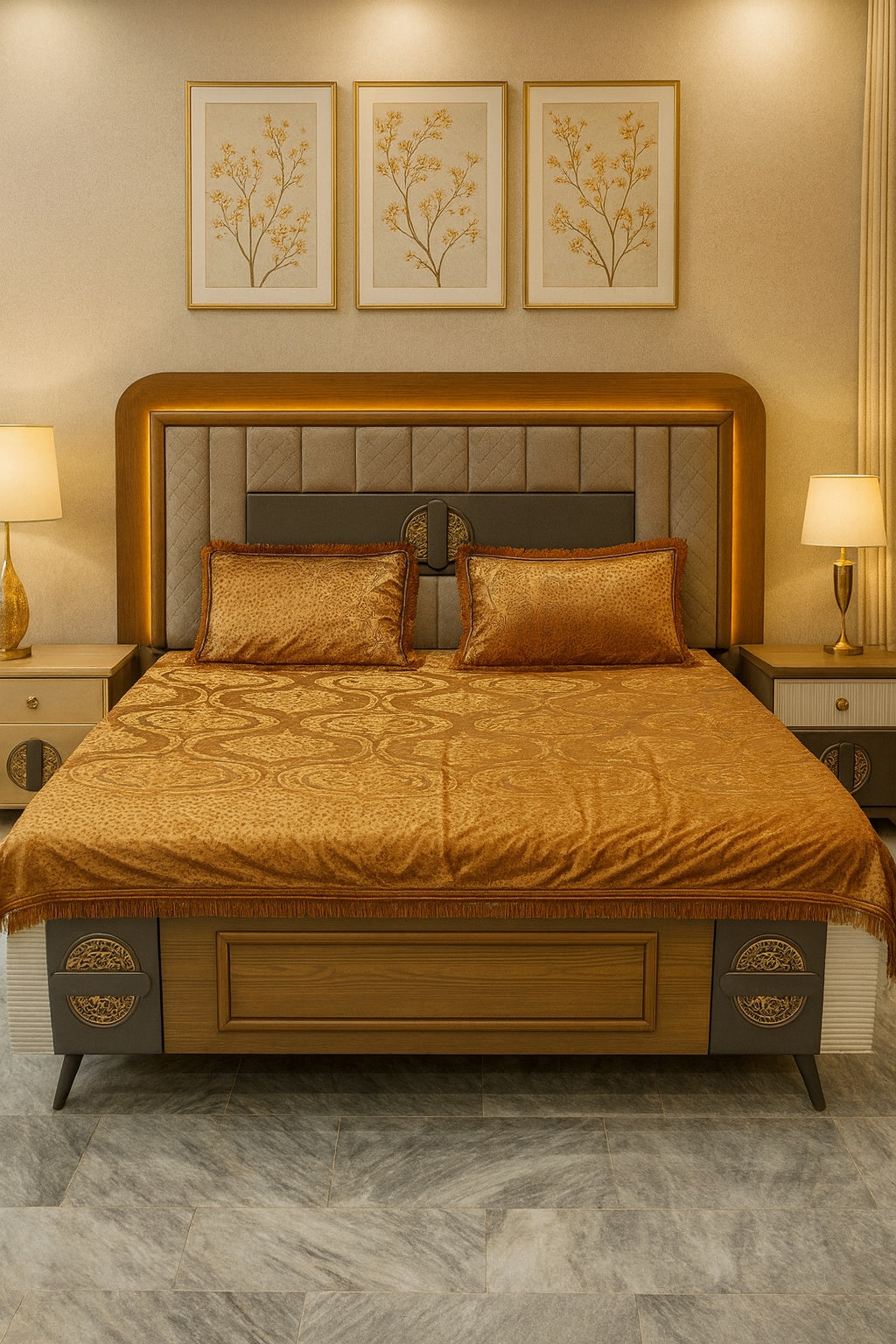 King Size 3pcs Palachi Bed Sheet