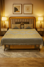 King Size 4pcs Bridal Velvet Bed Sheet VBS09 - Grey