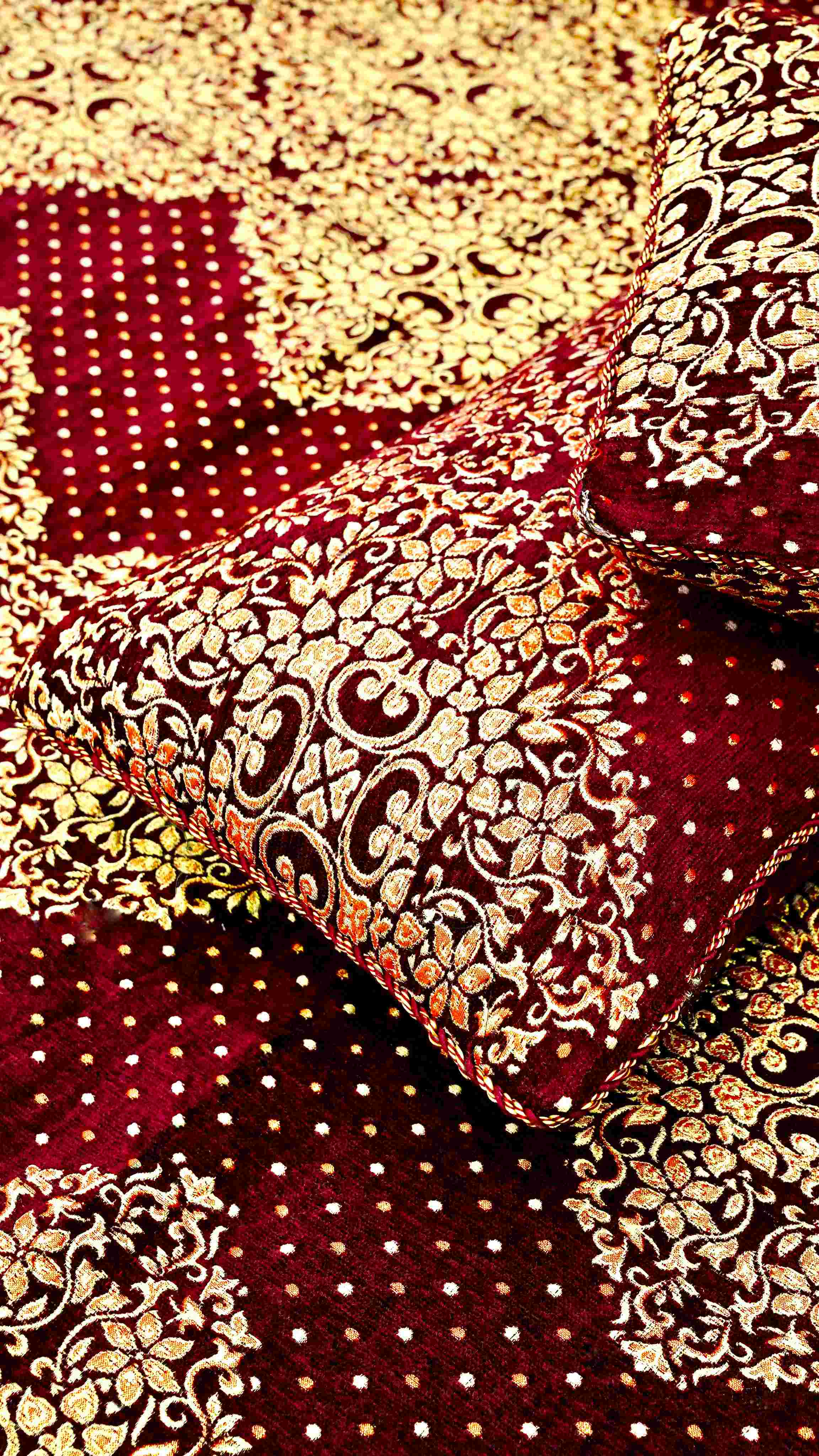 King Size 4pcs Bridal Velvet Bed Sheet