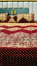 King Size 4pcs Bridal Velvet Bed Sheet