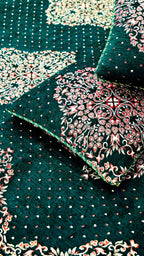 King Size 4pcs Bridal Velvet Bed Sheet