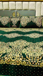 King Size 4pcs Bridal Velvet Bed Sheet