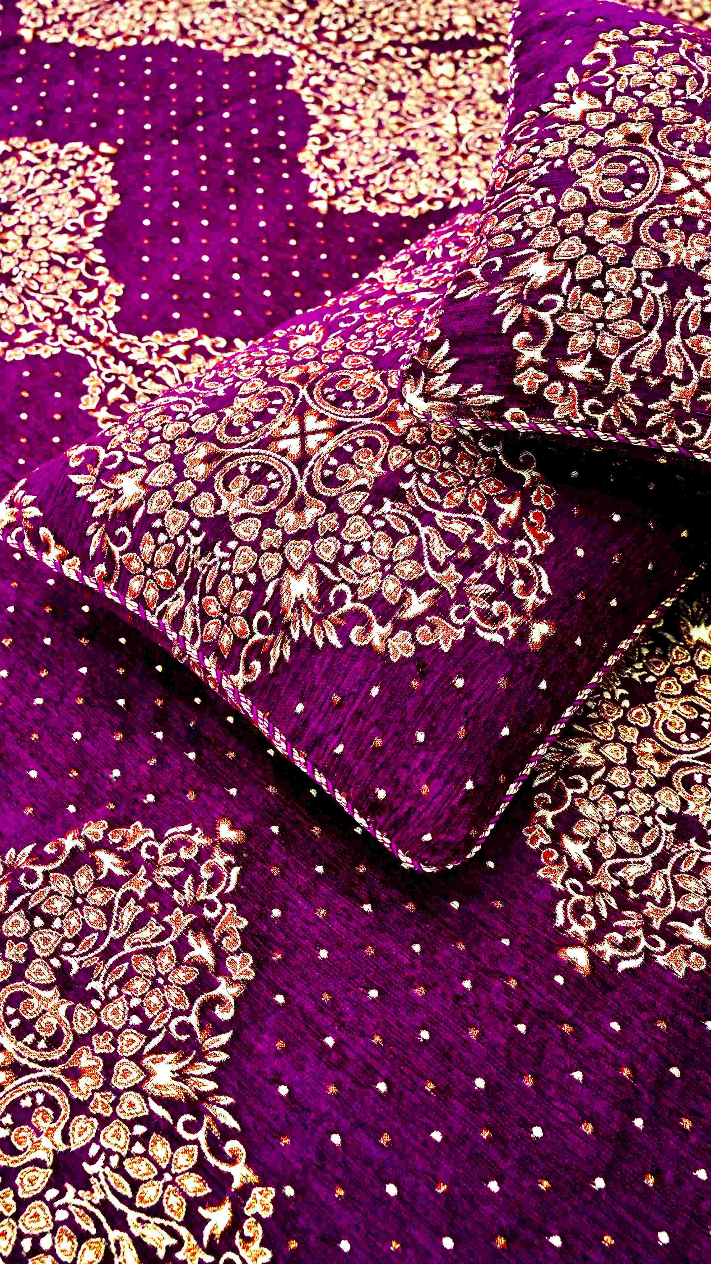 King Size 4pcs Bridal Velvet Bed Sheet