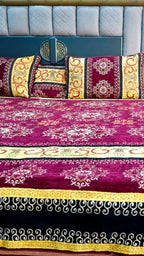 King Size 4pcs Luxury Velvet Bed Sheet